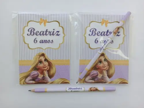 Bloquinho com Lápis Rapunzel