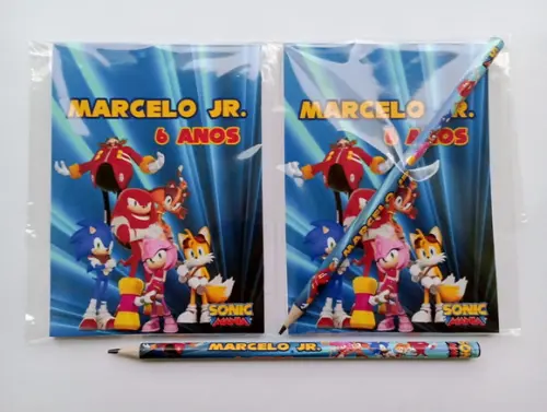 Bloquinho com Lápis Sonic