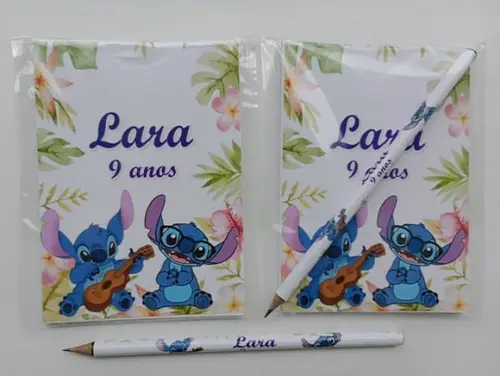 Bloquinho com Lápis Stitch