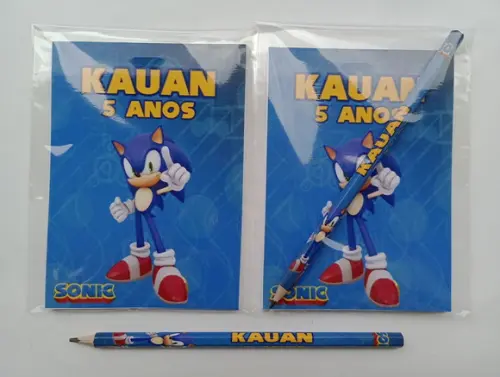 Bloquinho com Lápis Sonic
