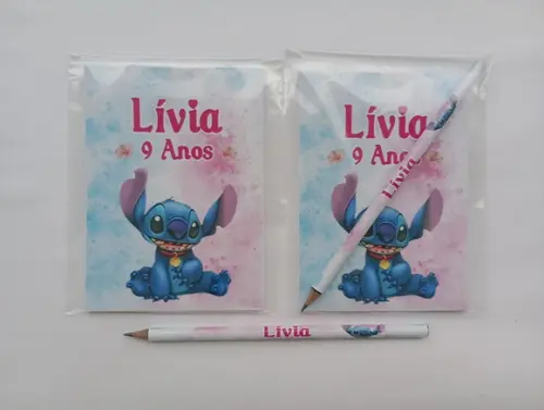 Bloquinho com Lápis Stitch