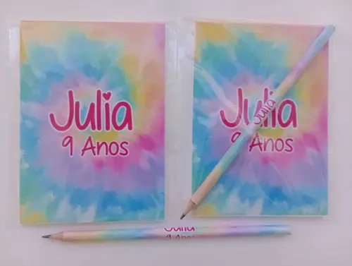 Bloquinho Com Lápis Tie Dye