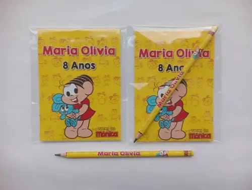 Bloquinho com Lápis Turma da Mônica
