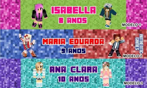 Caneta Minecraft Menina