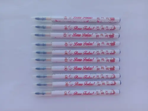 Caneta Personalizada Boas Festas Aquarela