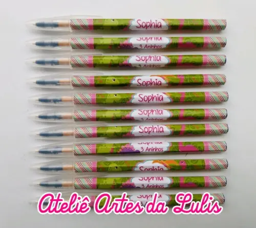 Caneta Personalizada Dinossauro Baby Menina
