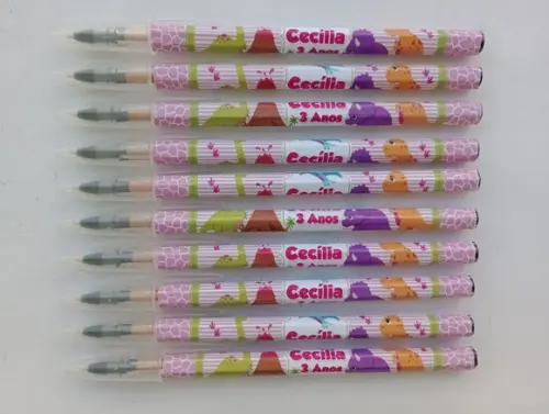 Caneta Personalizada Dinossauro Baby Menina