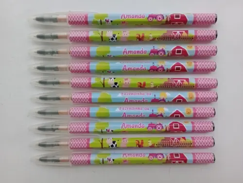 Caneta Personalizada Fazendinha Menina