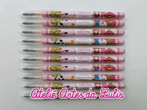 Caneta Personalizada Fazendinha Menina