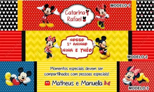 Caneta Personalizada Minnie e Mickey