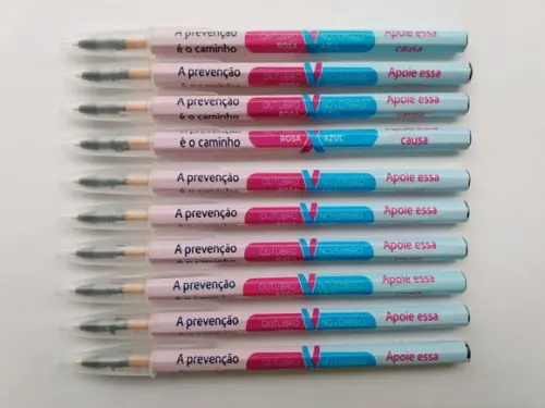 Caneta Personalizada Outubro Rosa/novembro Azul