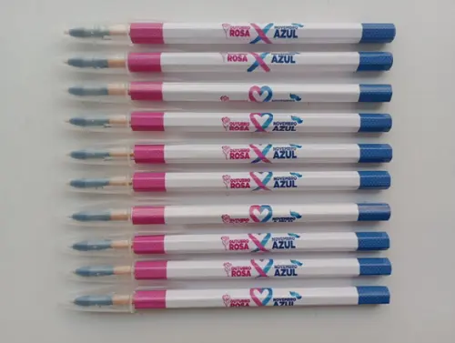 Caneta Personalizada Outubro Rosa/novembro Azul