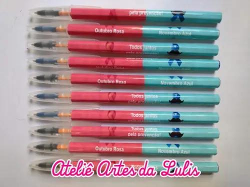 Caneta Personalizada Outubro Rosa/novembro Azul Atacado