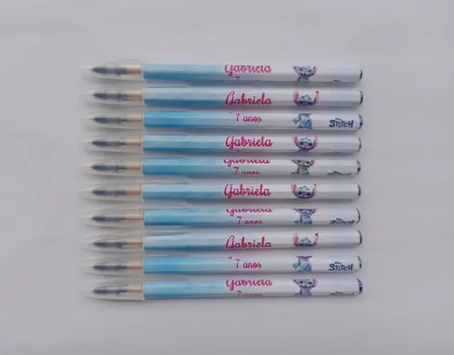 Caneta Personalizada Stitch Aquarela