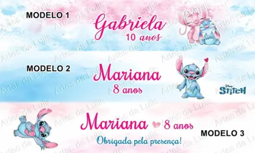 Caneta Personalizada Stitch Aquarela