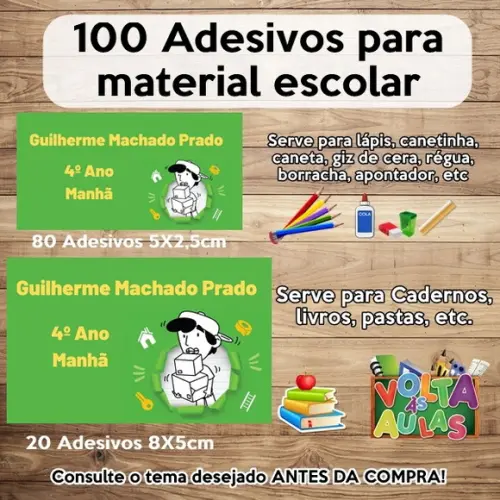 Kit Adesivo Escolar as Aventuras de Mike