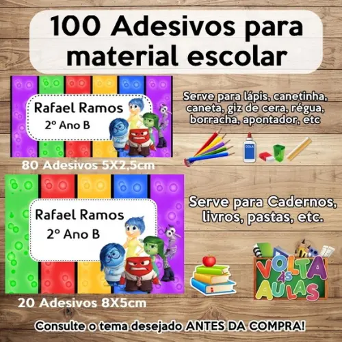 Kit Adesivo Escolar Divertidamente