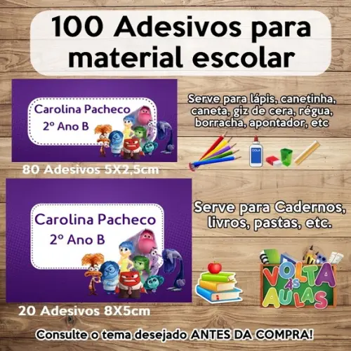 Kit Adesivo Escolar Divertidamente