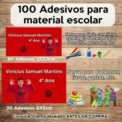 Kit Adesivo Escolar Enaldino