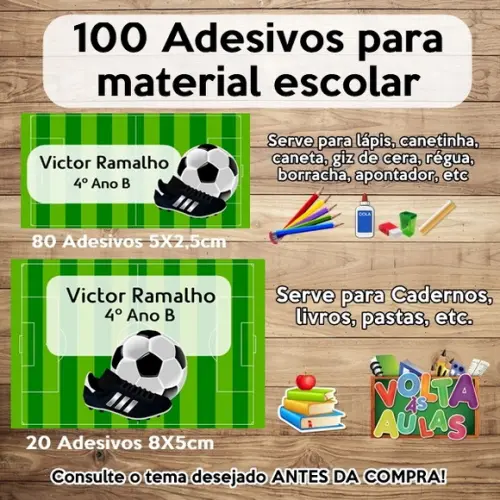 Kit Adesivo Escolar Futebol