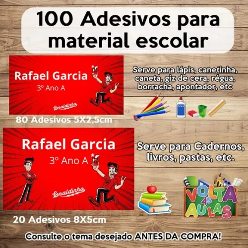 Kit Adesivo Escolar Enaldinho