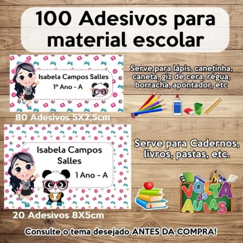 Kit Adesivo Escolar Luluca