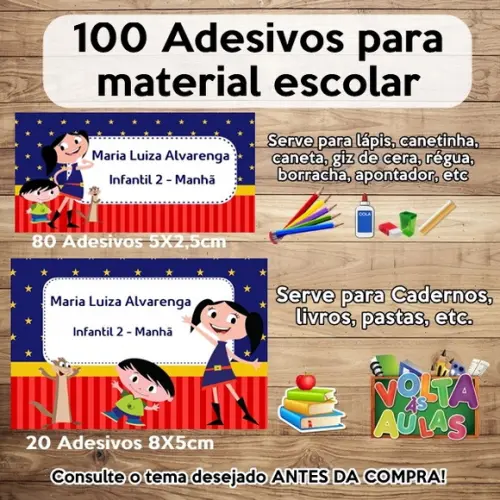 Kit Adesivo Escolar Show da Luna