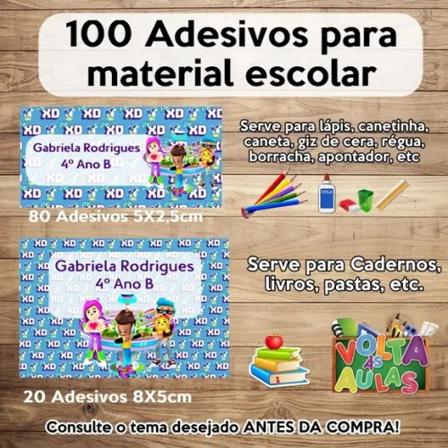 Kit Adesivo Escolar Pkxd