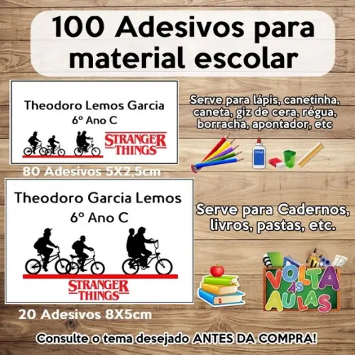 Kit Adesivo Escolar Stranger Things