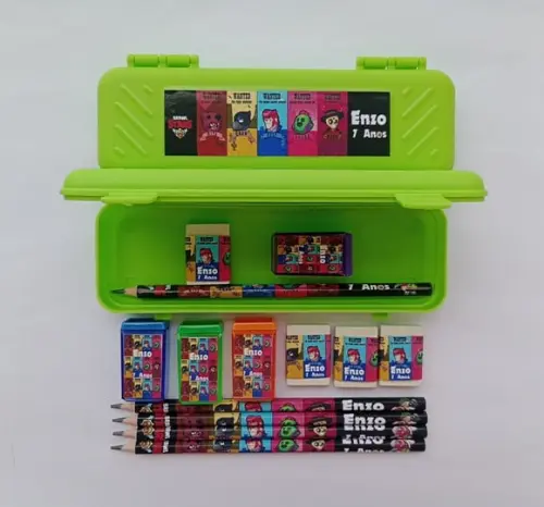 Kit Escolar com Estojo Brawl Stars