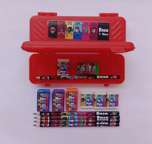 Kit Escolar com Estojo Brawl Stars