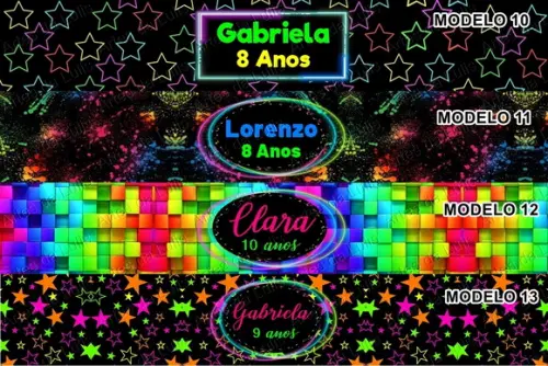 Kit Escolar com Estojo Festa Neon Personalizado