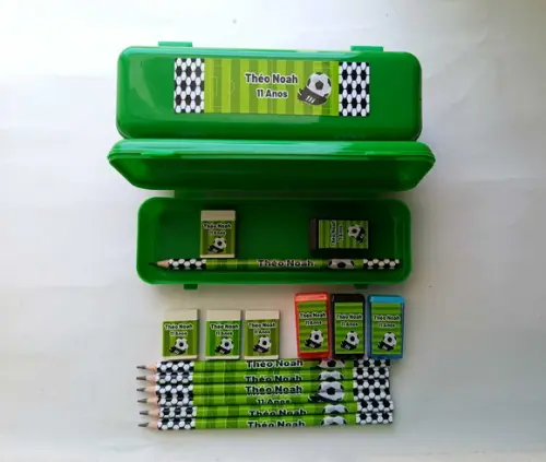 Kit Escolar com Estojo Futebol