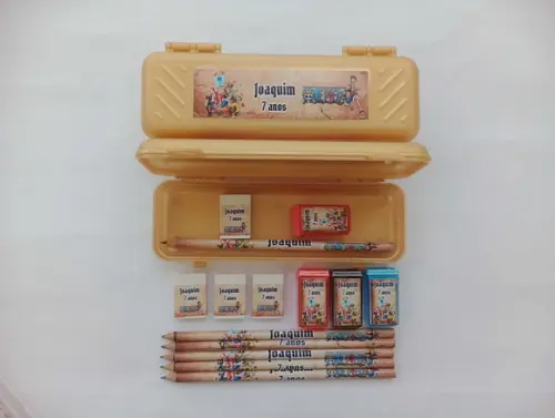 Kit Escolar com Estojo One Piece