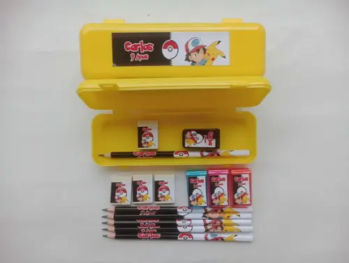 Kit Escolar com Estojo Pokemon