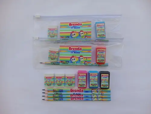 Kit Escolar com Estojo Zipzap Dandy's World Personalizado