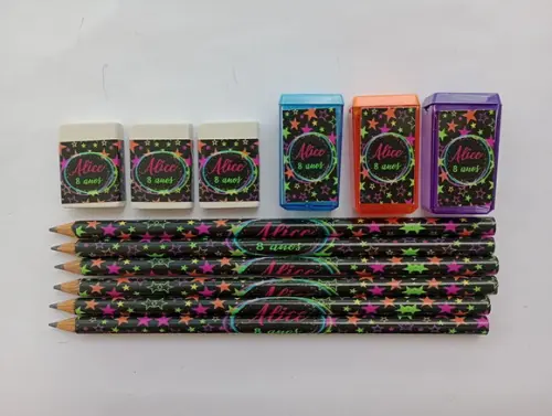 Kit Escolar Personalizado Neon