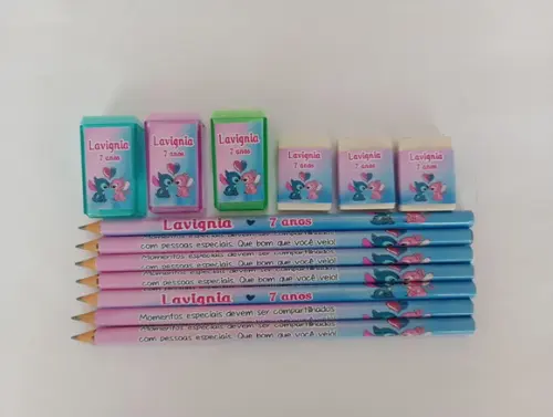 Kit Escolar Personalizado Stitch e Angel
