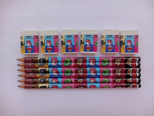 Kit Lápis com Borracha Brawl Stars