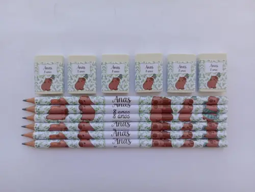 Kit Lápis com Borracha Capivara