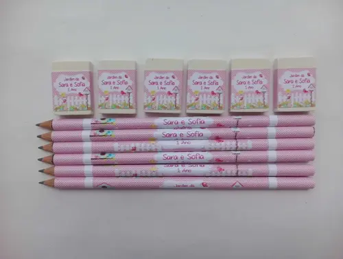Kit Lápis com Borracha Jardim Encantado