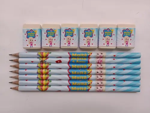 Kit Lápis com Borracha Personalizada