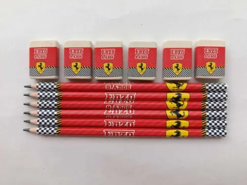 Kit Lápis com Borracha Personalizada Ferrari
