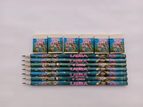 Kit Lápis com Borracha Personalizada Encanto