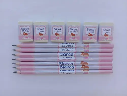 Kit Lápis com Borracha Personalizada Ginástica Olímpica
