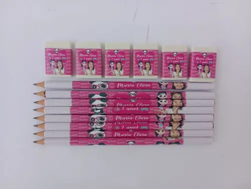 Kit Lápis com Borracha Personalizada Luluca