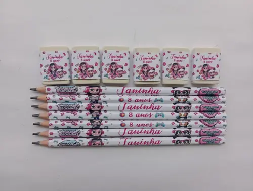 Kit Lápis com Borracha Personalizada Luluca