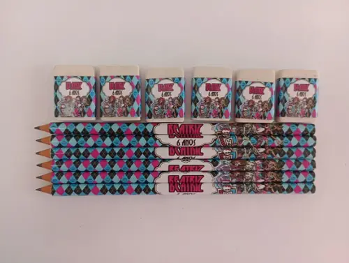 Kit Lápis com Borracha Personalizada Monster High