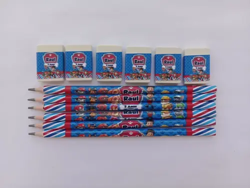 Kit Lápis com Borracha Personalizada Patrulha Canina