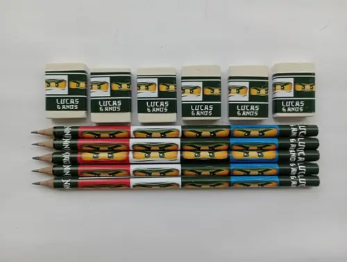 Kit Lápis com Borracha Personalizada Ninjago